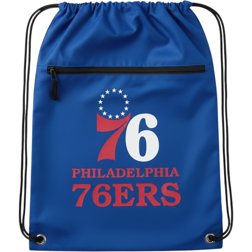 Philadelphia 76ers FOCO Drawstring Backpack NWT Blue NBA Cinch Sack Gym Bag